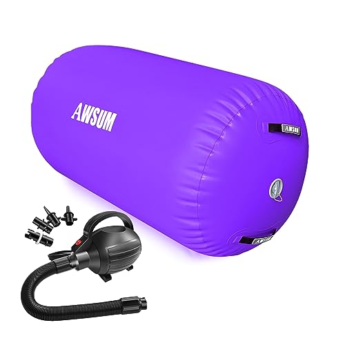 AWSUM 4ft L X 2.5ft Diam Gymnastics Air Roller Tumbling Mat Barrel Backbend