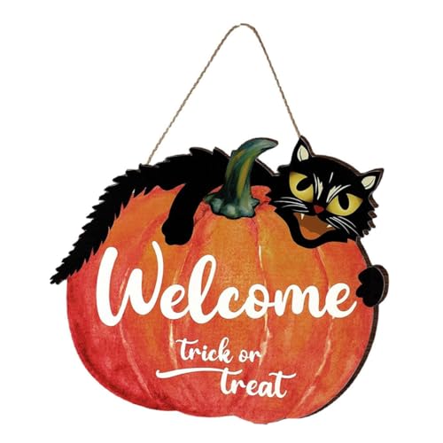 Signe de citrouille d'Halloween décoration de porte RLKHXBS
