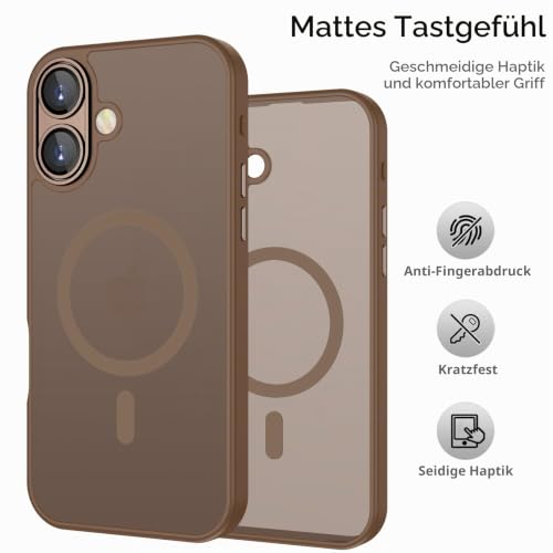 YUANDMI für iPhone 17 Hülle kompatibel mit MagSafe Braun – Ansicht 4