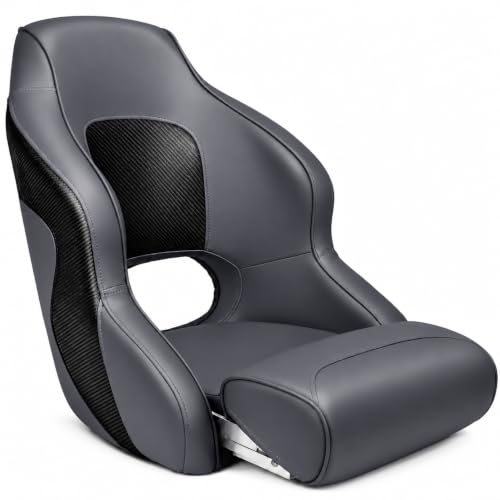 High Back Black Pontoon Captain Seat