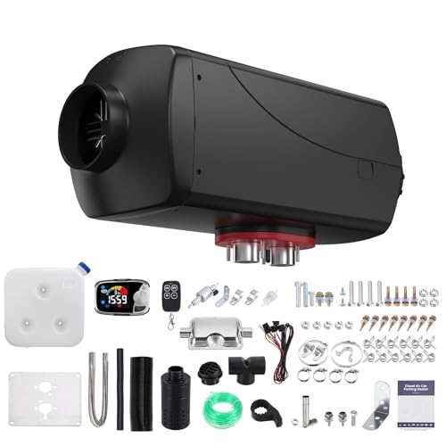 Calentador de aire diésel para estacionamiento de vehículos KROAK de 12 V y 24 V, 5-8 kW, tanque de 10 l, pantalla LCD, aplicación Bluetooth, control remoto, transmisión de voz(Upgraded Version)