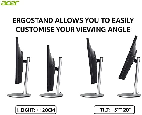 Acer CB272Usmiiprx 27 inch Quad HD Monitor (IPS Panel, FreeSync, 75Hz, 1ms, HDR 10, Height Adjustable Stand, DP, HDMI, Silver/Black)