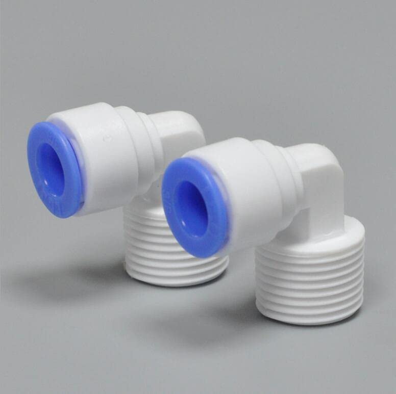 10 Pcs Water Purifier Connector 1 2 External Thread 3 8 Straight Elbow Fittings for Filter Bottle Water