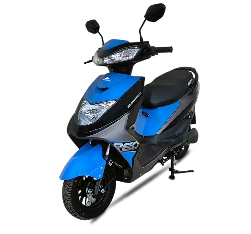 Image of Ampere Powered by Greaves Electric Mobility Reo Li Low Speed Electric Scooter Blue with Portable Charger Booking For Ex-Showroom
