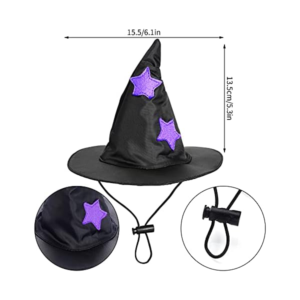 Dxhycc halloween pet costume cat wizard costume funny wizard cat clothes cloak and wizard hat for small dogs cats outfits - image 4