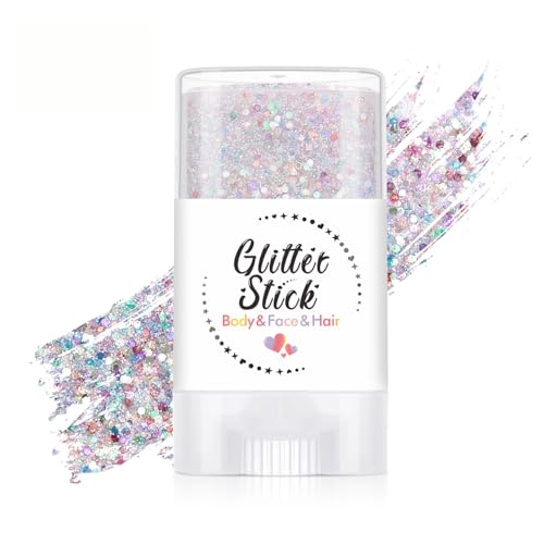 Rainbow Body Glitter Stick Waterproof Glitter Gel Singer Concert Stage Performance Outfit Hair & Face Body Glitter Makeup Accessories.