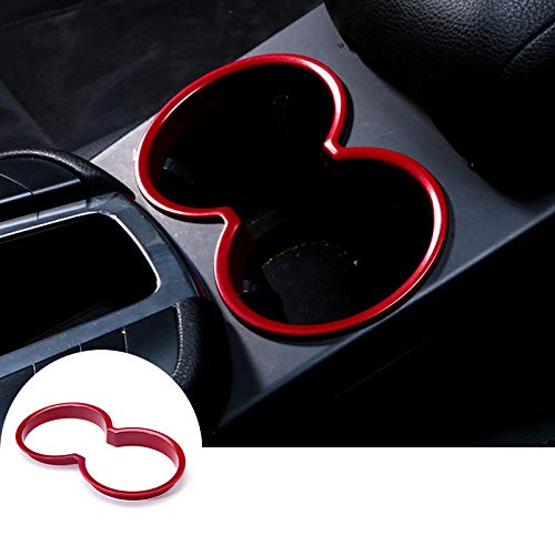 Red Inner Console Water Cup Holder Trim Cover 1pcs for Porsche Macan 2014-2018