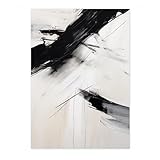 Black Strokes abstraktes Poster, geometrischer 