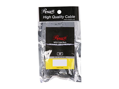 Rosewill Sata Cable 90 Degree Right Angle Sata Iii 6.0 Gbps, Sata Cable 18 Inches, Sata 3 Cable - 18 Inches, Black #TOP2