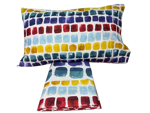 Fazzini Bettwäsche für Doppelbett (ohne Spannbettlaken) aus reiner Perkal aus Baumwolle Optik Tagesdecke Art. Palette