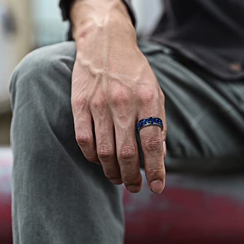 Finzor 16Pcs Stainless Steel Fidget Band Rings For Men Women Spinner Ring Cool Rings Wedding Promise Band Ring Jewelry Set Size 9 #TOP4