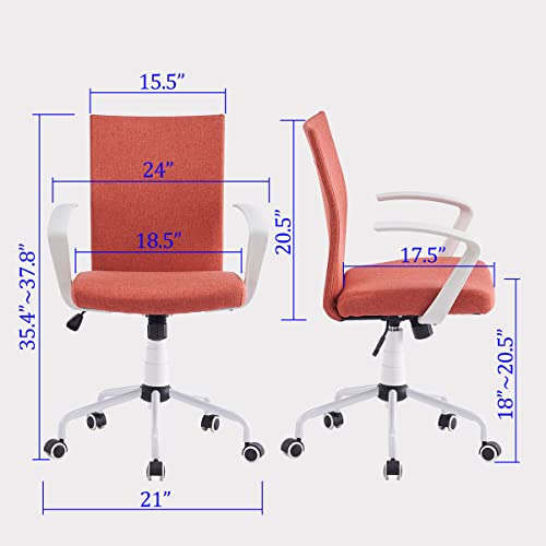Efomao Modern Desk Comfort Swivel Fabric Home Office Task Chair With Armrests And Adjustable Height, Suitable For Computer Working And Meeting And Reception Place Orange Chairs #TOP2