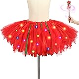 3 otters Christmas Dress for Girls, LED Light Up Princess Dress Light Up Tutu Skirts with Magic Wand...