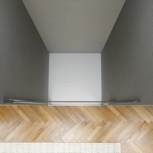Puerta de ducha batiente de 90 cm Elba para evitar salpicaduras con cristal mate 7