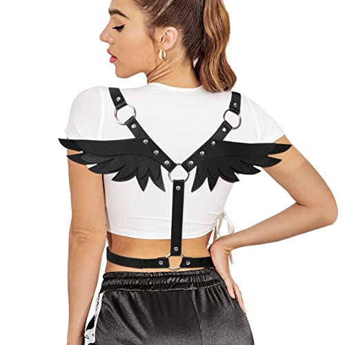 XZQTIVE Women's Body Belt Vest Punk Leather Chain Belts For Dresses Skinny Waist Belts Goth Costume Accessories Belts