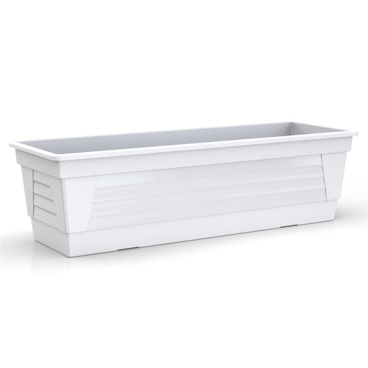 Plastard Blumenkasten 80 cm Weiß, Pflanzkasten, Balkonkasten