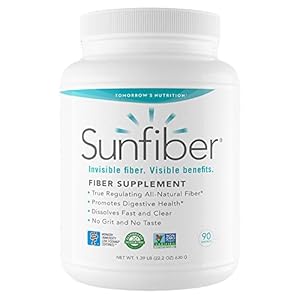 Tomorrow’s Nutrition Sunfiber, Soluble Prebiotic Fiber Support for Digestive Wellness with Guar Fiber, Low FODMAP, Vegan…