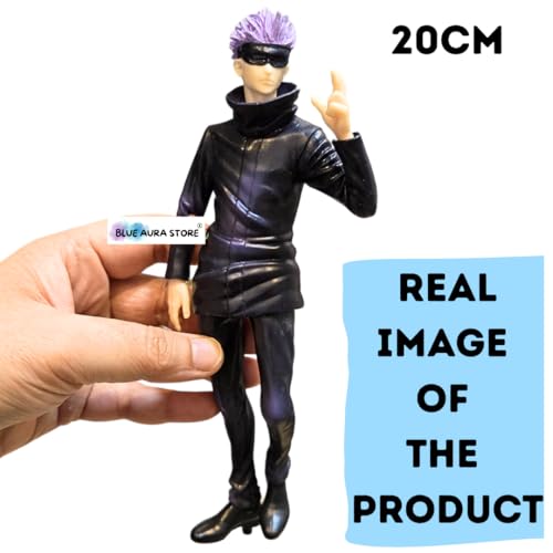 Image of Blue Aura Jujutsu Kaisen Gojo Action Figure Height -20cm Anime Figures | Gojo Eye Mask Standing