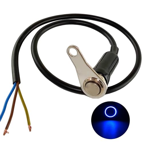 Gebildet 5A/12V Universeller, Verriegelnder, Blauer LED-Motorradschalter aus Edelstahl, ON/Off-Lenker, Verstellbare Halterung, wasserdichte Schalter, Knopf