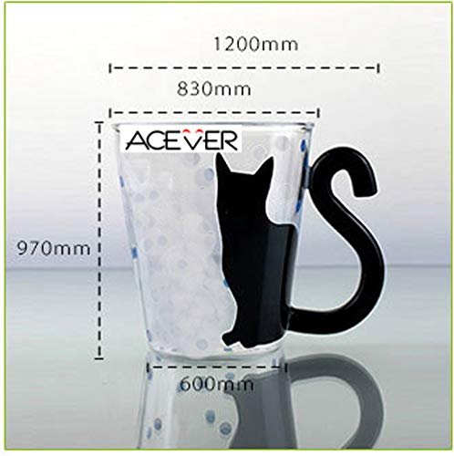 Café Glass Latte Coffee Mug Beer Mug Tea Cup Cat Tail Handle, Pack of Any Two - Image 8