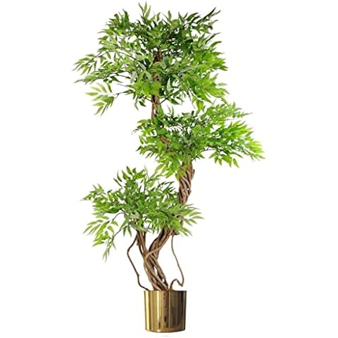 Árbol de Navidad Artificial Leaf Japonés Fruticosa Ficus Tree (140 cm, latón Cepillado) Cover
