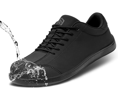 Image of LARNMERN Steel Toe Skate Shoes Men Safety Work Sneakers Wide Toe Box Barefoot Zero Drop Non Slip Shoe