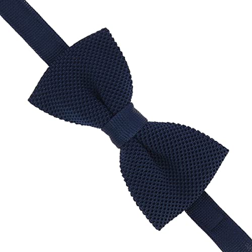 Noeud papillon tricot soie bleu pensée foncé accessoire homme mariage