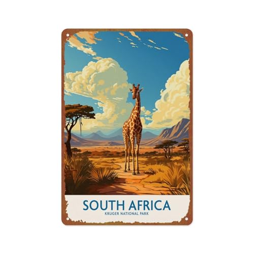 South Africa Print Metal Tin Sign Wall Decor Funny Vintage Tin Sign Poster For Cafe Bar Restaurant Supermarket Shop 8 x 12 Inches