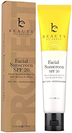 Face Sunscreen SPF 20 - Mineral Sunscreen Face, Reef Friendly Sunscreen With Natural & Organic Ingredients, Biodegradable Sunscreen, Zinc Oxide Sunscreen for Daily Use, Facial Sunscreen Travel Size