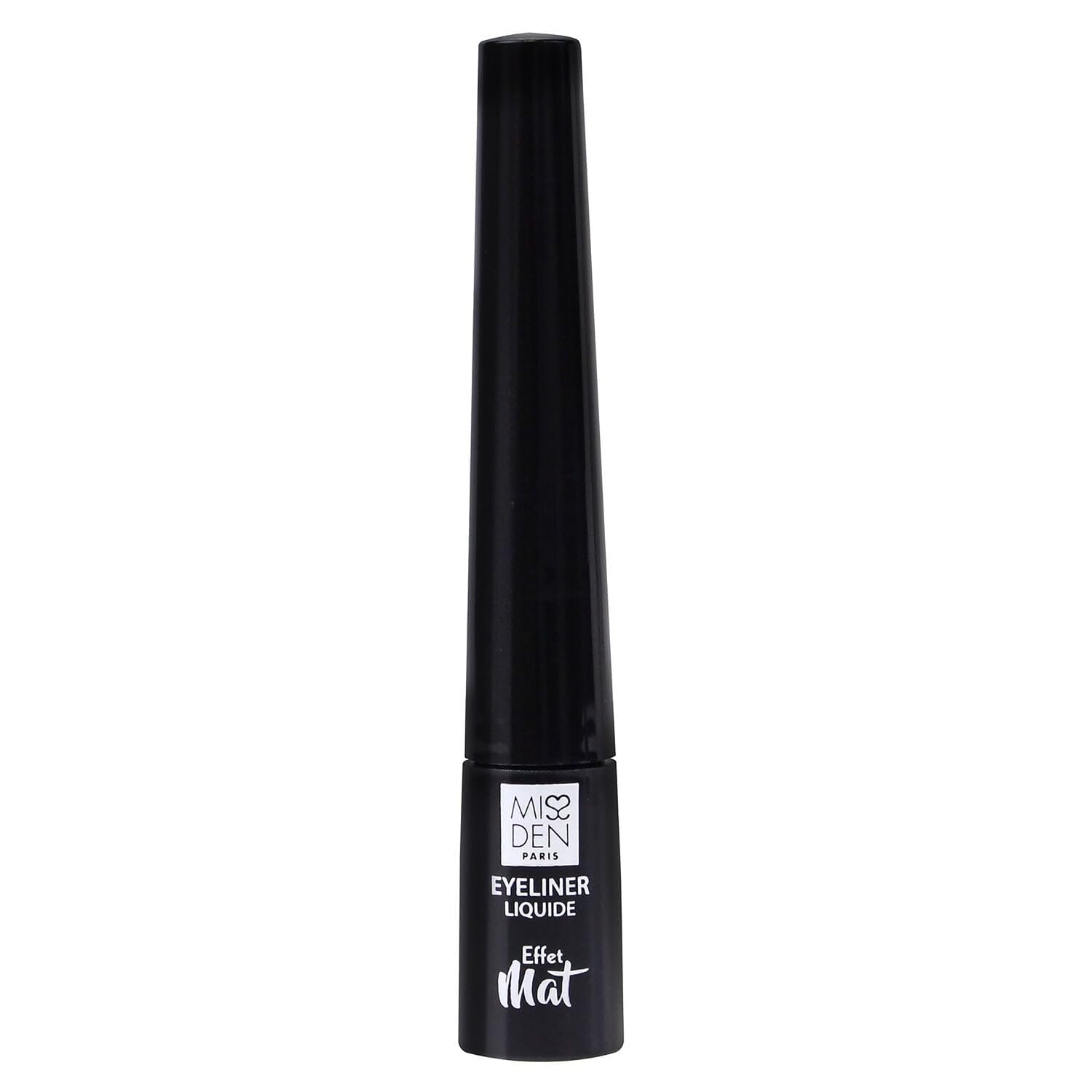 MISS DEN Eyeliner Liquide Mat Teinte Noir - Flacon 4 ml - Pinceau Précis - Effet Mat Longue Tenue - Maquillage des Yeux Authentique et Sophistiqué - Lot de 3