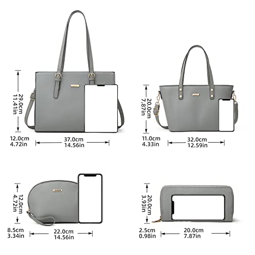 Image of Women Fashion Synthetic Leather Handbags Tote Bag Shoulder Bag Top Handle Satchel Purse Set