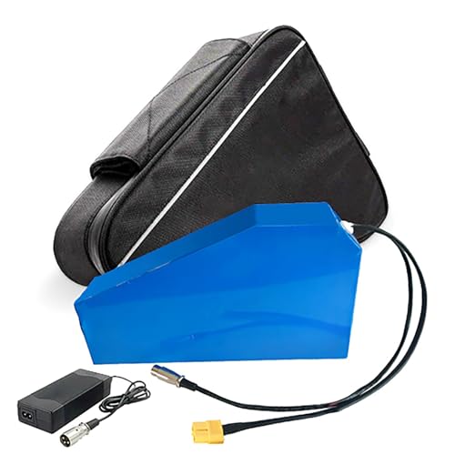 SNHMFUH 52V 48V 36V Triangle Battery 48V E-Bike Battery 20Ah - 30Ah Triangle Ebike Lithium Battery with Fast Charger + BMS + Triangle Bag for 0-2000W Motorcycle Mountain Bicycle,36v,22.5AH(XT60)