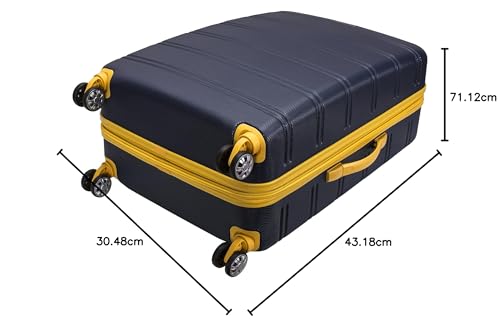 Image of Rockland Melbourne 3 Piece ABS Luggage Set, Navy, One Size