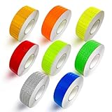 WENFUMUSIC 8 Rolls of 8 Colors High-Visibility Reflective Tape - Waterproof Self-Adhesive Safety Stickers for Outdoor Nighttime Visibility, Trailers, Clothing, Vehicles (1 in x 80 ft.)