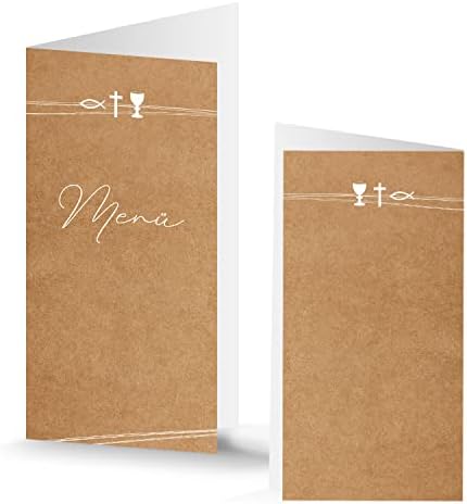 Logbuch-Verlag Set 10 Sacchetti Regalo Di Carta Kraft Con Adesivi Pesce E Mollette In Legno - Per Battesimo, Cresima, Compleanno (14x22x5.6 Cm) - 3
