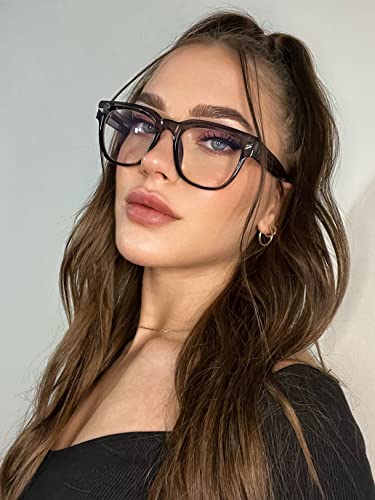 Image of VISOONE Square TR90 Blue Light Blocking Glasses with Anti Glare Computer Glass Woman and Men SAGE