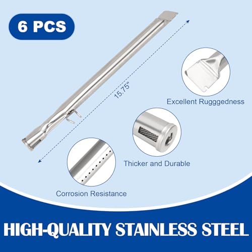 Image of Grill Replacement Parts for Monument 77352 7735MB 24367 17842 41847NG 35633 Gas Grill, Burner Tube, Heat Plate, and Igniter Monument Grill Replacement Parts, Stainless Steel Grill Accessories, 6 Pack