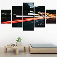 SIGNWIN 5 Panel Canvas Wall Art Light Exposure for Home Decorations Ready to Hang - 60