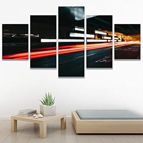 SIGNWIN 5 Panel Canvas Wall Art Light Exposure...