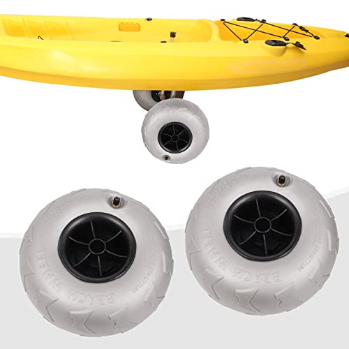 2-Pack 9-Inches Beach Balloon Wheels, Replacement Balloon Sand Tires TPU Cart Tires Beach Cart Canoe Cart and Buggy Wheels for Kayak Dolly,Canoe Cart and Buggy
