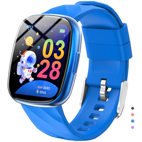 Reloj Inteligente Niño, Smartwatch Niños con Llamadas Bluetooth, Pulsera Actividad 100+ Modos Deportivo 1.75' HD, Sueño, Podómetro, IP68 Impermeable, Regalos para Niños Niñas 4-12 años (Azul)