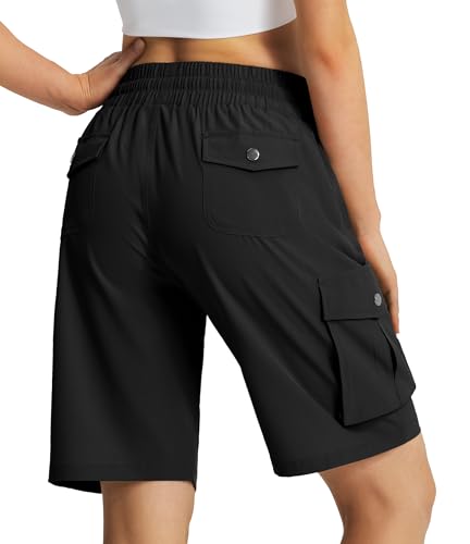 Women's 9" Hiking Cargo Shorts Quick Dry Lightweight Summer Shorts for Camping Travel Golf 6 Pockets2