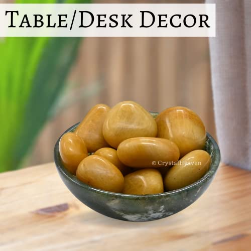 Image of Certified Yellow Jasper Crystal Healing Tumbled Stone, Natural Polished Crystals for DIY Crafts, Manifestation, Meditation, Pooja Feng Shui and Reiki Healing (30 Grams)