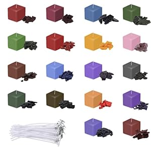 Comius Sharp Candle-Farbstoff 18 Farben Wachs-Chips Farbfarbfarbe Für Wachs Schmilzt Mit 100 Stücke Kerze Docht Für DIY…
