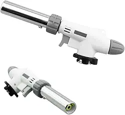 Maçarico Culinário Profissional Portátil Gás Butano 1300°C - Regulagem Chama + Acendimento Automático - Multiuso Cozinha Gourmet