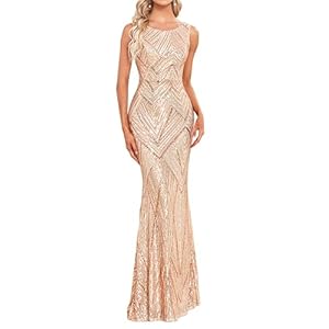 Glitter Formal Dresses Long Evening Gowns Bodycon Mermaid Sparkly Sequin Boat Neck Cocktail Party Dress