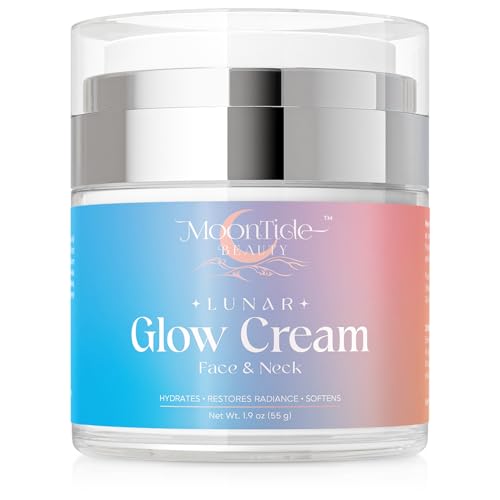 Moontide Beauty Moisturizer Face Cream, Lunar Glow Face and Neck Cream with Niacinamide & Kojic Acid, Brightening and Whitening, Hydrating Facial Moisturizer, Even Looking Skin Tone, 1.9 Oz