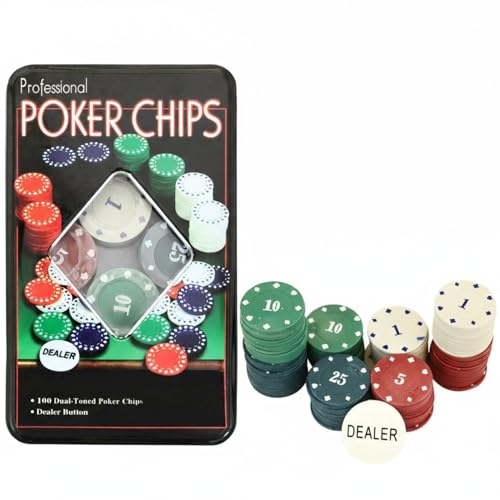 Image of Go Hooked Poker Chips Casino Game (Assorted, Set Of 100)