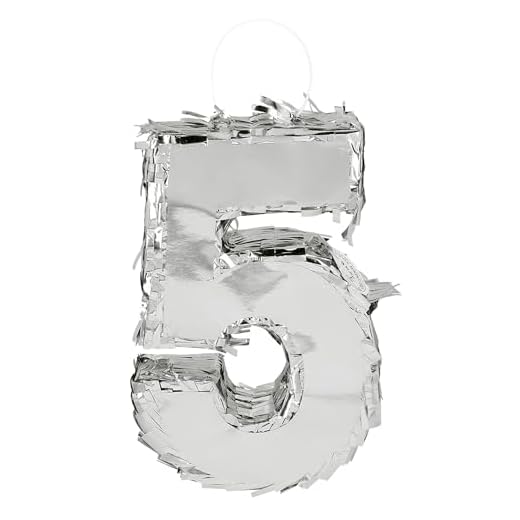 Boland - Chiffres Pinata, 25 x 16 x 5 cm, numéro brillant pour anniversaire et jubilé, chiffre, argent, décoration, jeu de fête