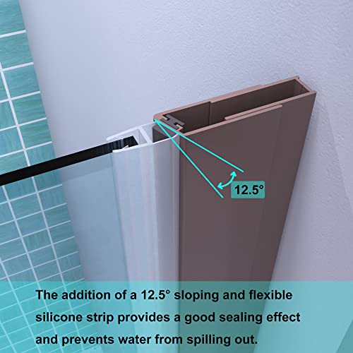 Es-Diy 32-33.5 In.w X 72 In.h Pivot Frameless Shower Door,1/4 In. Clear Glass Pivot Swing Shower Doors,Oil Rubbed Bronze Finish,Pivot Shower Door Reversible Installation #TOP5